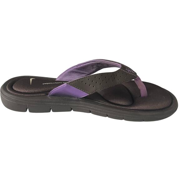 Nike Comfort Footbed Sandals Womens 8 Brown Purple 354925-221 Flip Flop - Picture 2 of 10